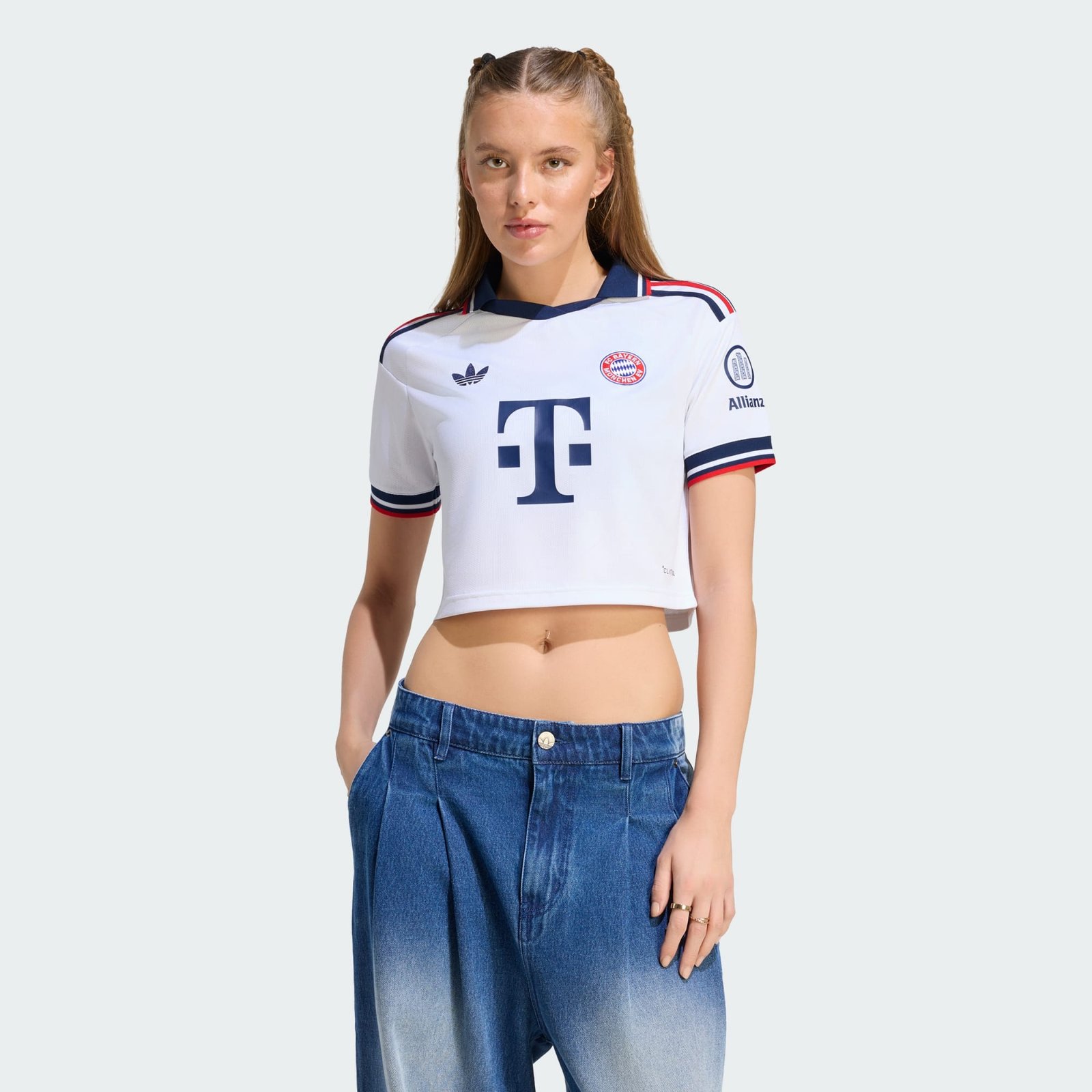 Camisa Feminina Cropped Adidas Bayern de Munique 2026/27 II Camisa Feminina Cropped Adidas Bayern de Munique 2026/27 II