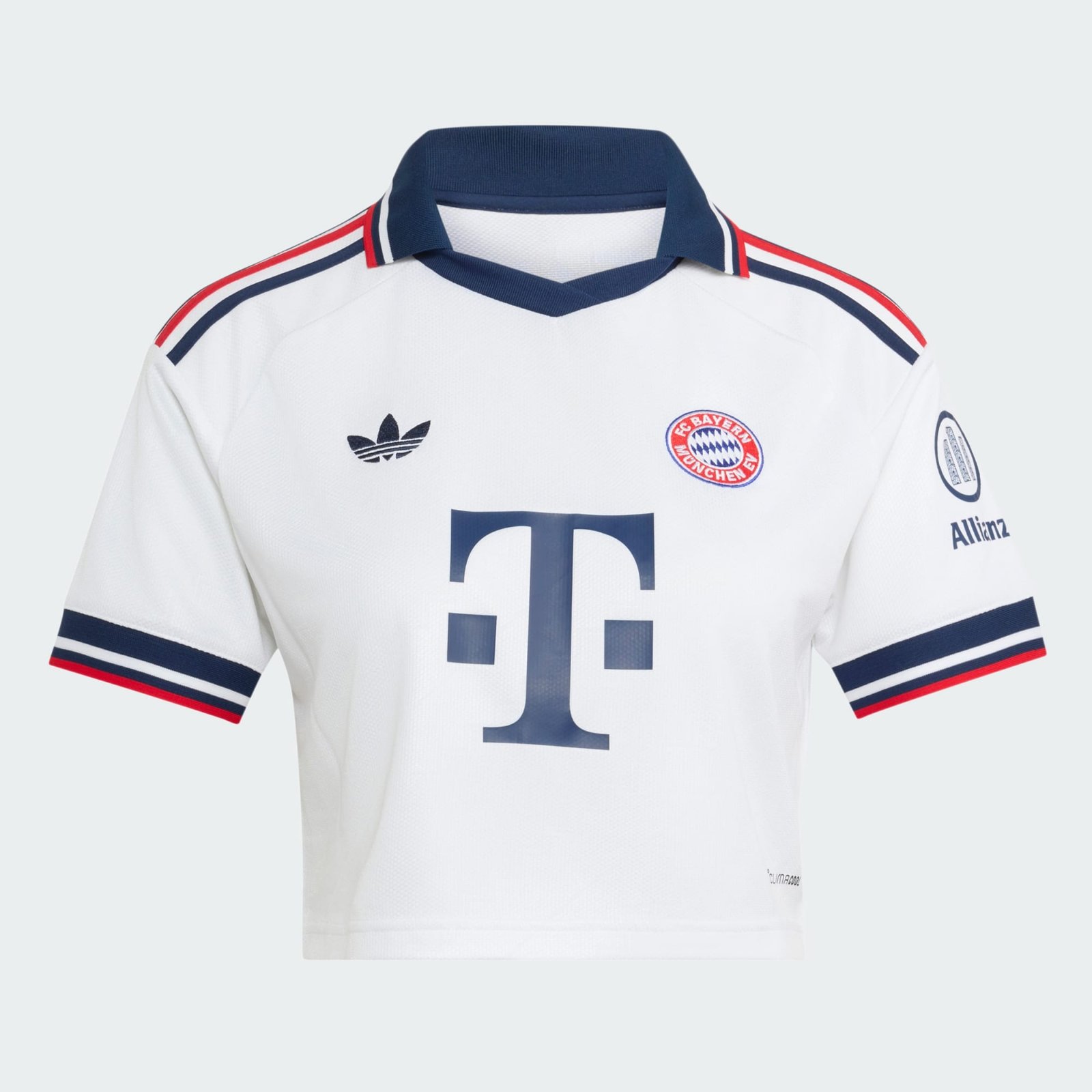 Camisa Feminina Cropped Adidas Bayern de Munique 2026/27 II Camisa Feminina Cropped Adidas Bayern de Munique 2026/27 II
