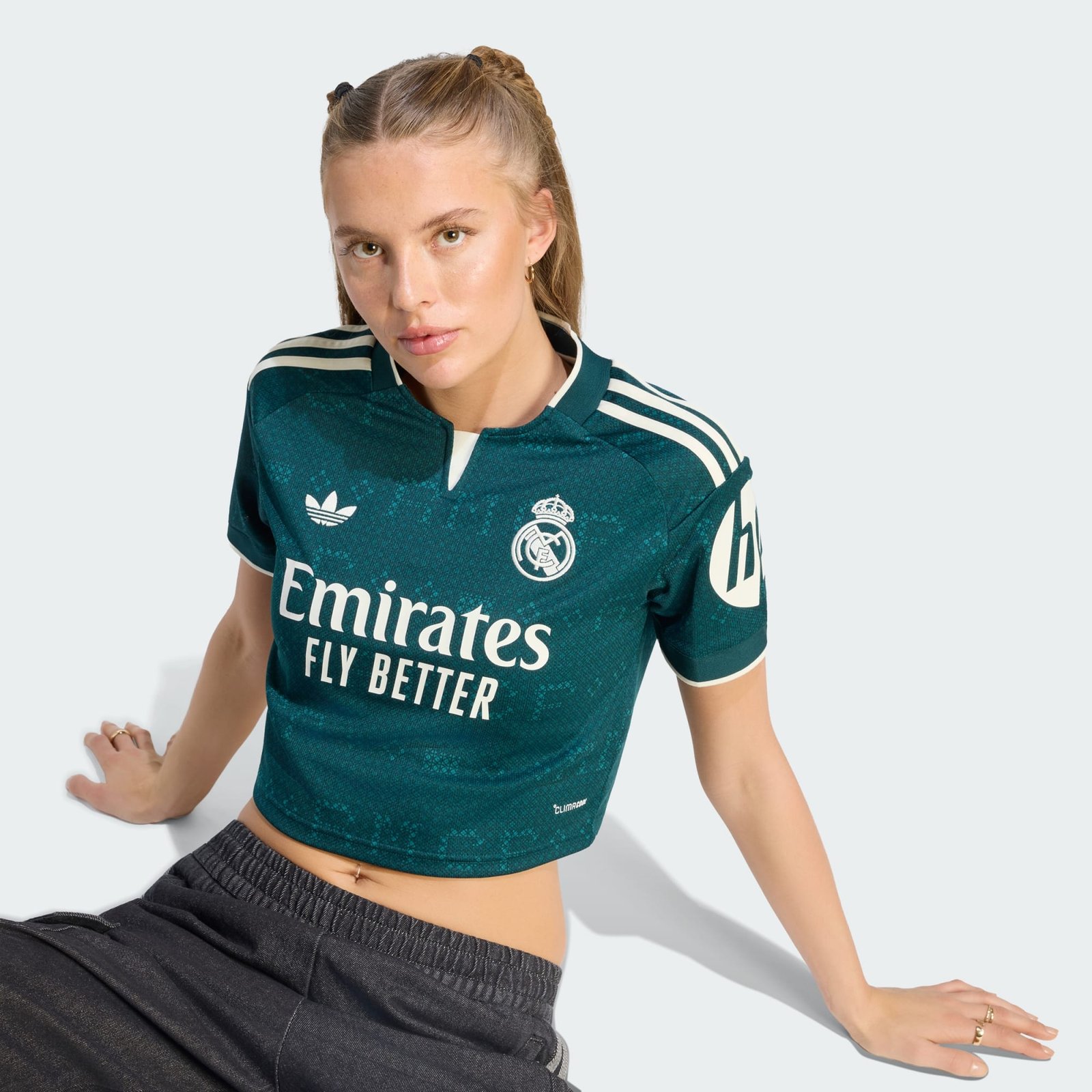 Camisa Feminina Cropped Adidas Real Madrid 2026/27 II Camisa Feminina Cropped Adidas Real Madrid 2026/27 II