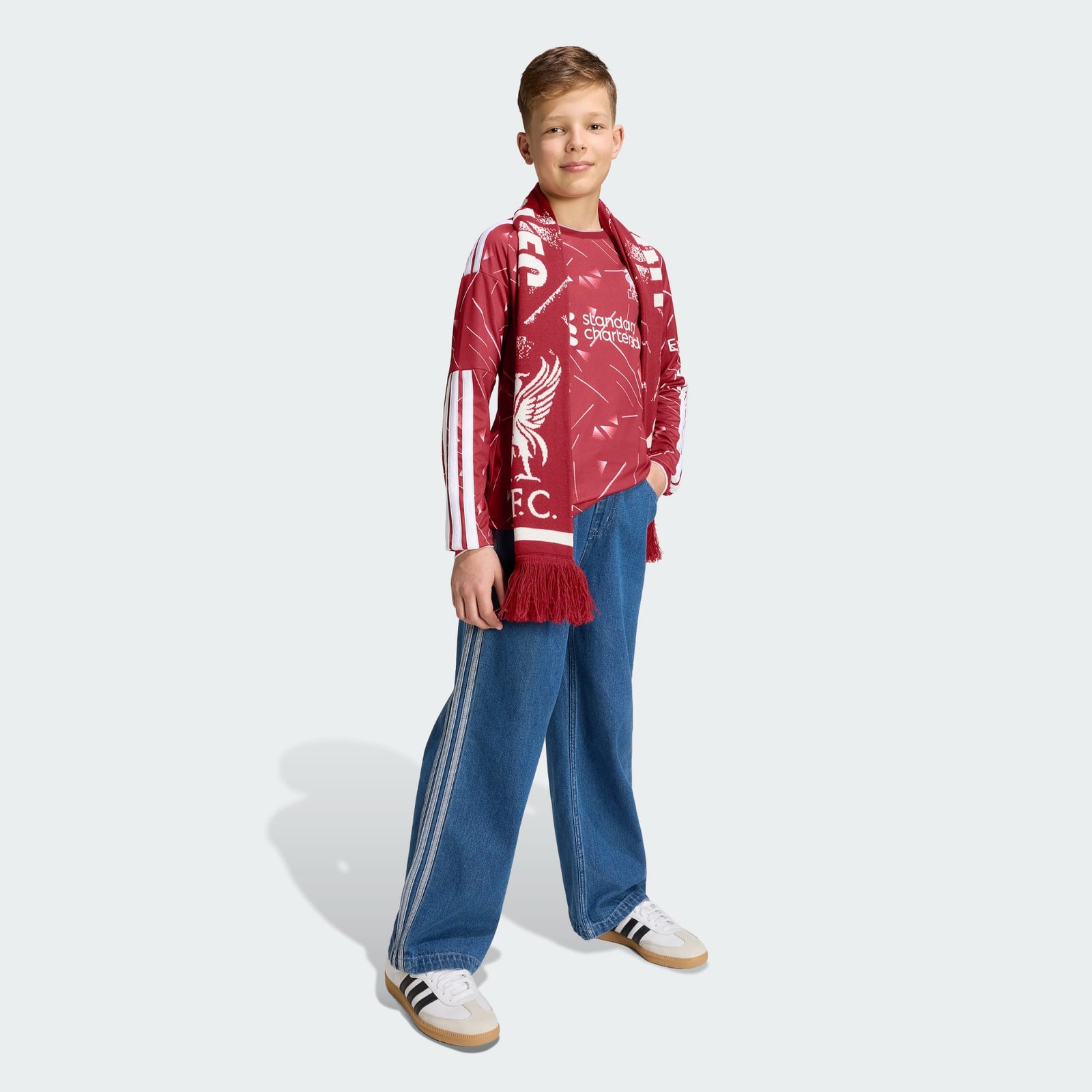 Camisa Manga Longa Infantil Adidas Liverpool 2026/27 I Camisa Manga Longa Infantil Adidas Liverpool 2026/27 I
