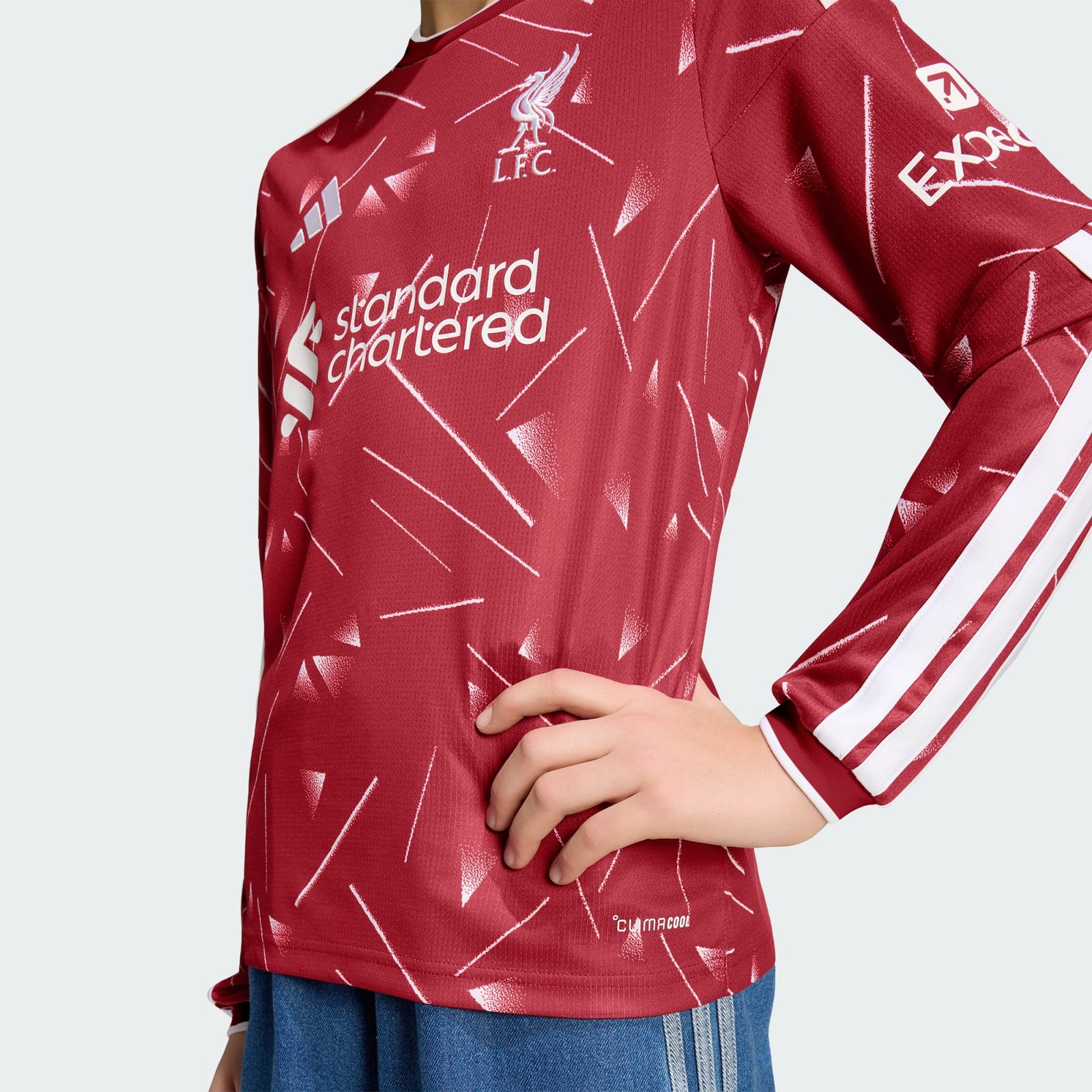 Camisa Manga Longa Infantil Adidas Liverpool 2026/27 I Camisa Manga Longa Infantil Adidas Liverpool 2026/27 I