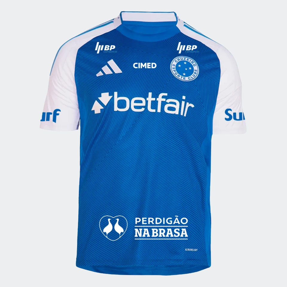 Camisa adidas Cruzeiro 2025/26 I Com Patrocínios Camisa adidas Cruzeiro 2025/26 I Com Patrocínios