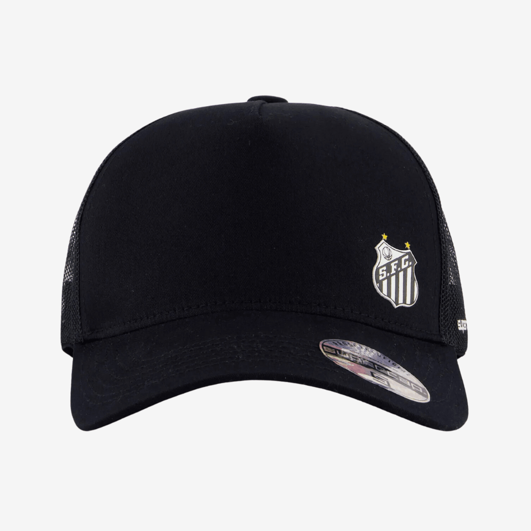 Boné Santos Trucker Preto e Branco Boné Santos Trucker Preto e Branco