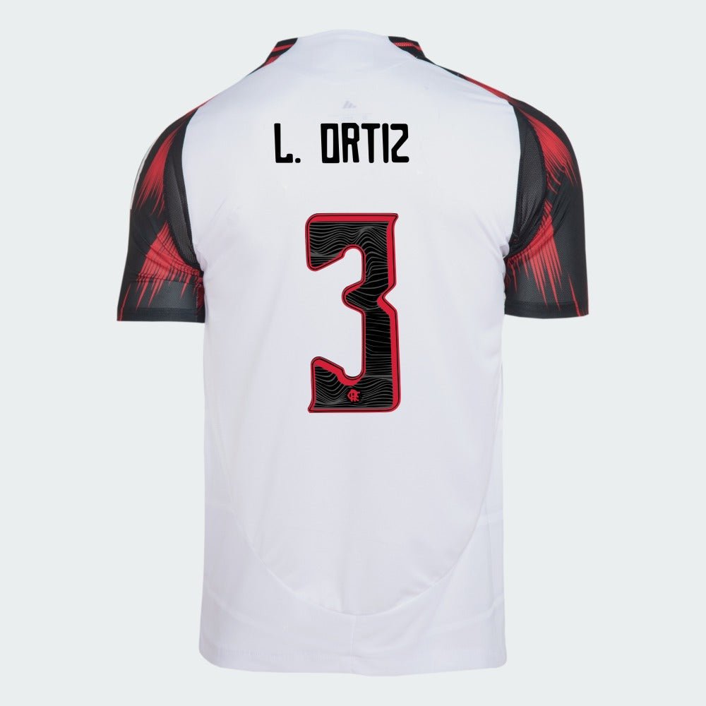 Camisa Adidas Flamengo 2025/26 II LÉO ORTIZ N° 3 Camisa Adidas Flamengo 2025/26 II LÉO ORTIZ N° 3