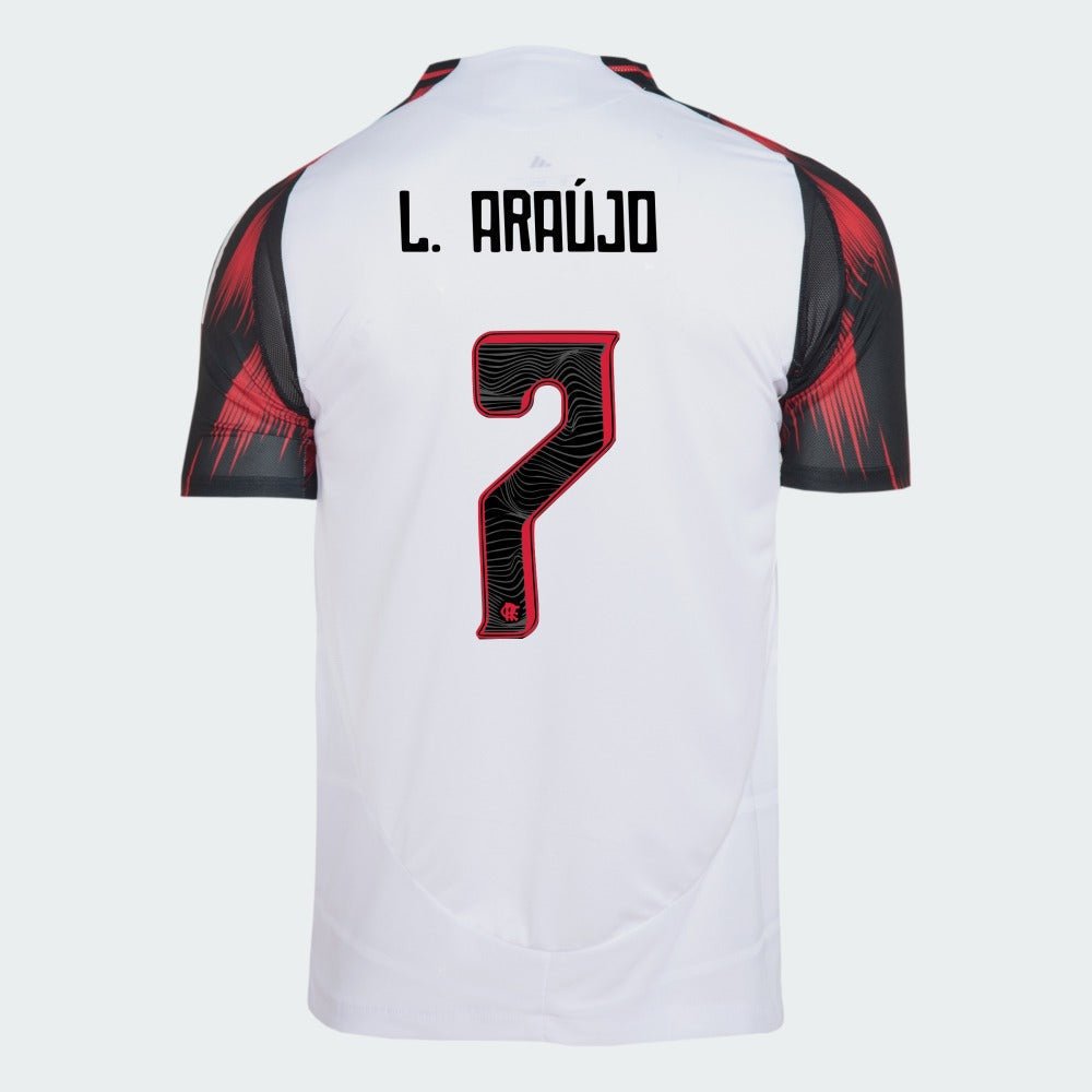 Camisa Adidas Flamengo 2025/26 II DE L. ARAÚJO N° 7 Camisa Adidas Flamengo 2025/26 II DE L. ARAÚJO N° 7