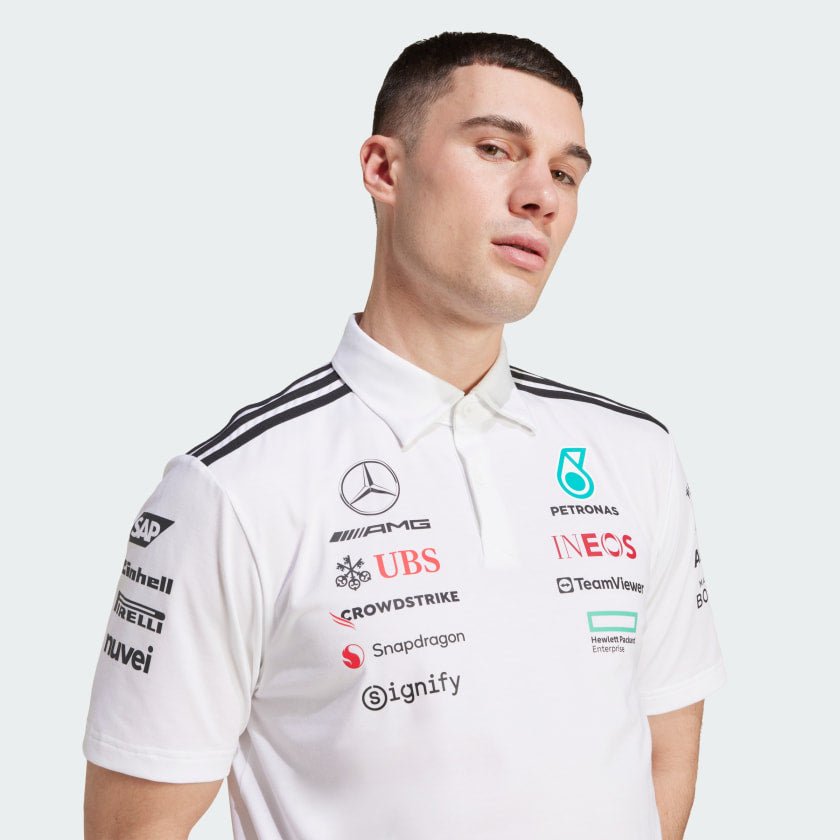 Camisa Polo Branca Mercedes - AMG Petronas Formula One Team Camisa Polo Branca Mercedes - AMG Petronas Formula One Team