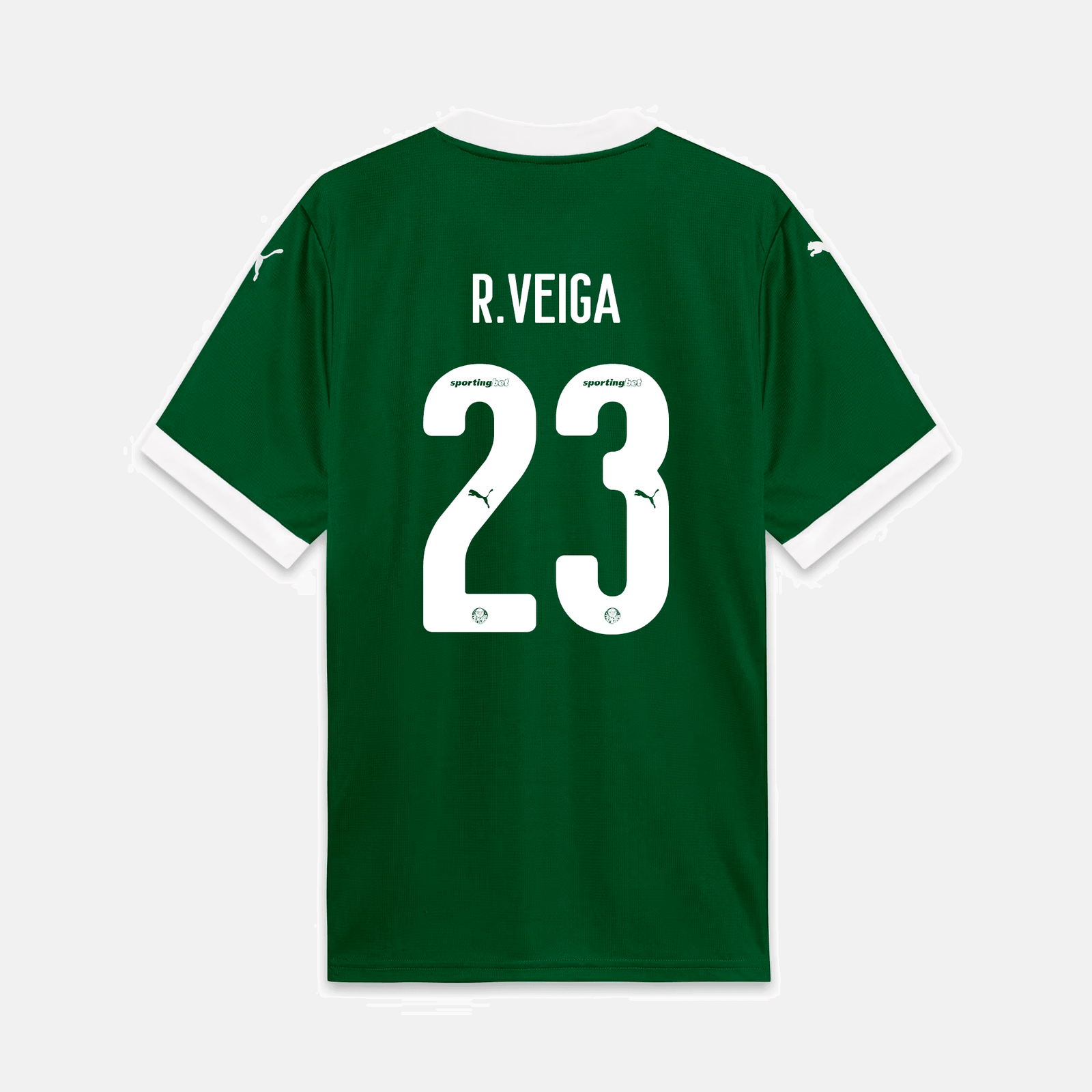 Camisa Puma Palmeiras 2025/26 I - R. Veiga N° 23 Camisa Puma Palmeiras 2025/26 I - R. Veiga N° 23