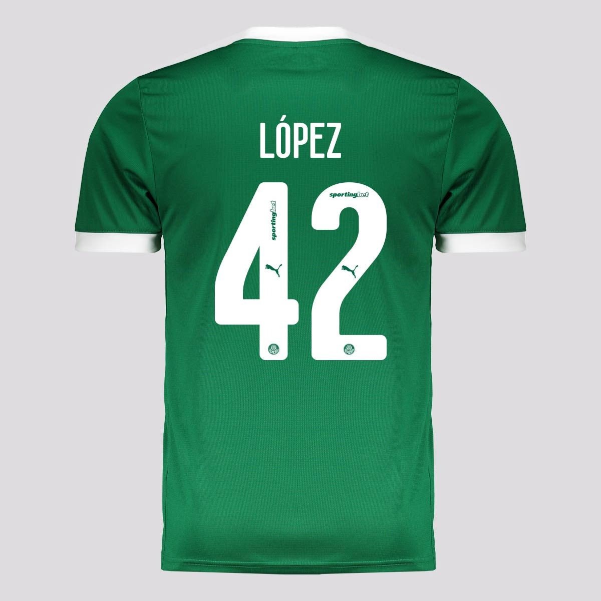 Camisa Puma Palmeiras 2025/26 I - LÓPEZ N° 42 Camisa Puma Palmeiras 2025/26 I - LÓPEZ N° 42